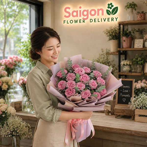 Graceful Purple Roses Dream Bouquet - Image 2