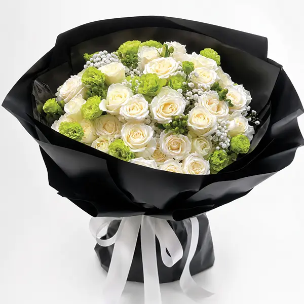 Midnight Whisper of White Roses