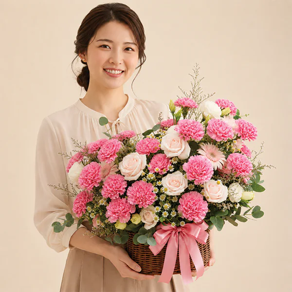 Rosy Serenade Basket - Image 2
