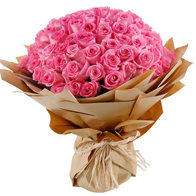 Bouquet of 100 Pink Roses