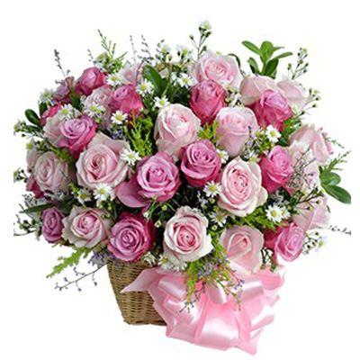 Flower Basket's Pink Roses