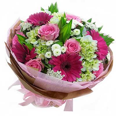 Mixed Gerberas In A Bouquet