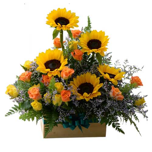 Vivid Sunflower Basket
