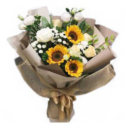 beautiful bouquet of sunflowers