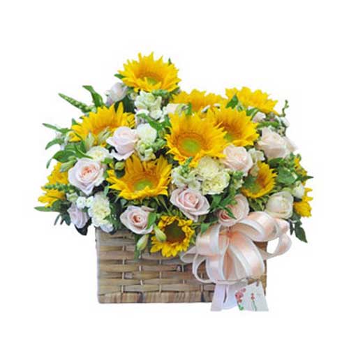 Basket Of Sunflowers