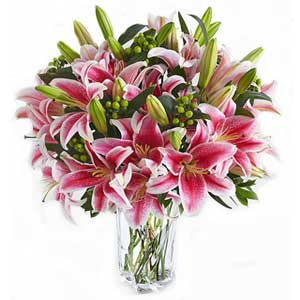 Sweet Lilies glass vase