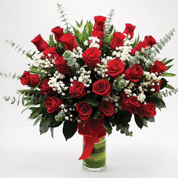 Infinite Red Roses Passion Vase
