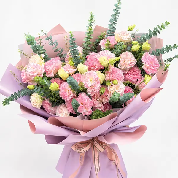 Blush Eustoma and Carnation Harmony